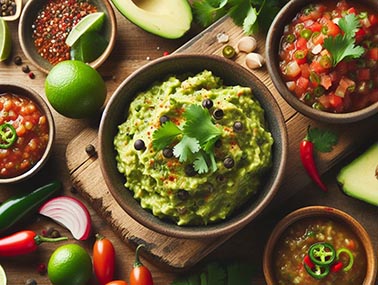 Diferentes tipos de salsa guacamole